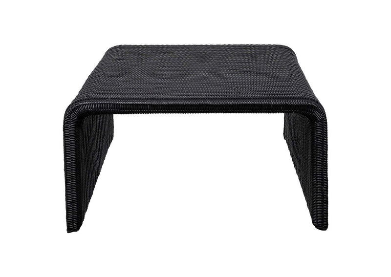 708518-S3 Cahya 3-piece Rattan Coffee and End Table Set Black