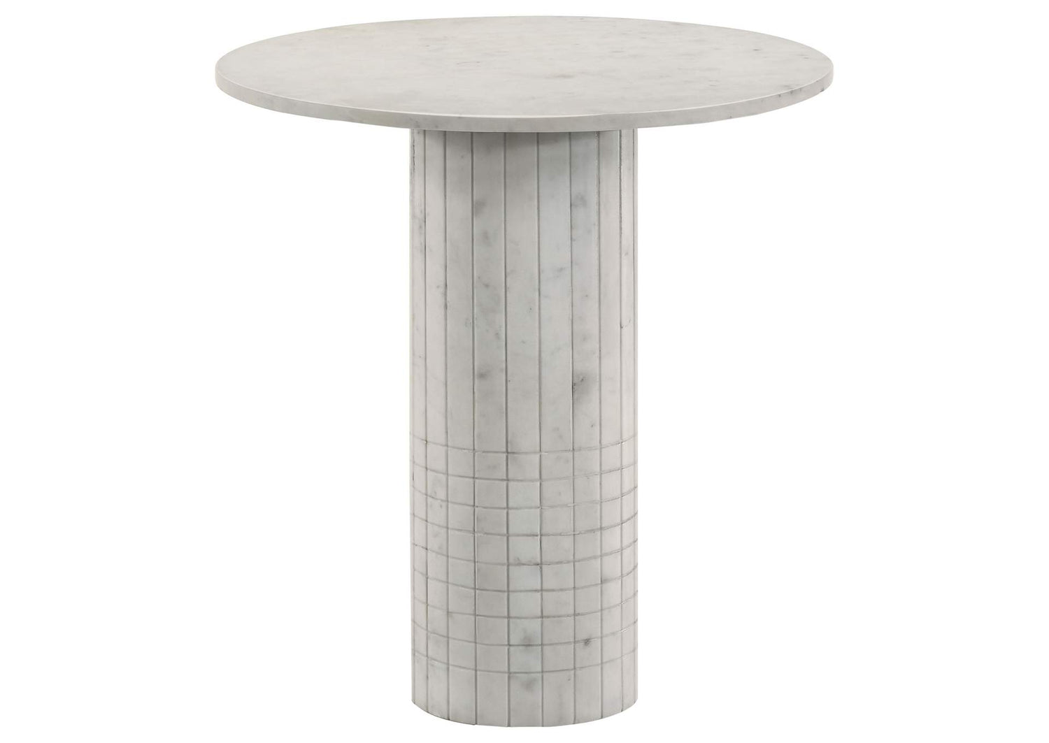 Astoria Round Genuine Marble Side End Table White