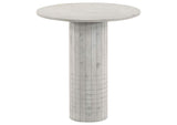 Astoria Round Genuine Marble Side End Table White