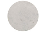 709667 Astoria Round Genuine Marble Side End Table White