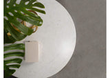 709667 Astoria Round Genuine Marble Side End Table White