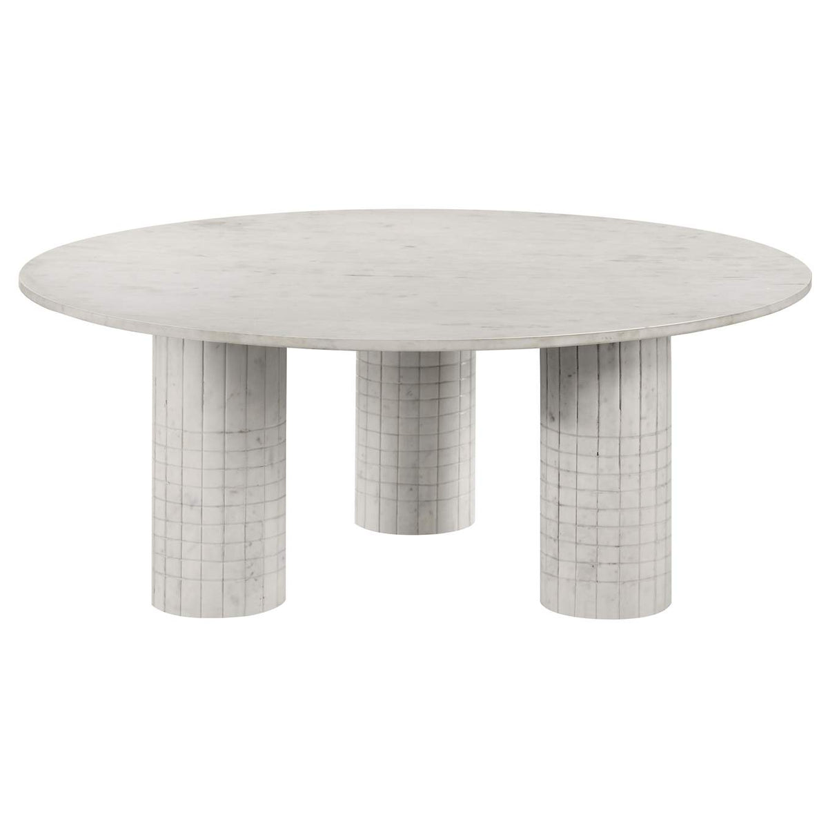 709668-S2 Astoria 2-piece Marble Coffee and End Table Set White