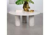 709668 Astoria Round Genuine Marble Coffee Table White