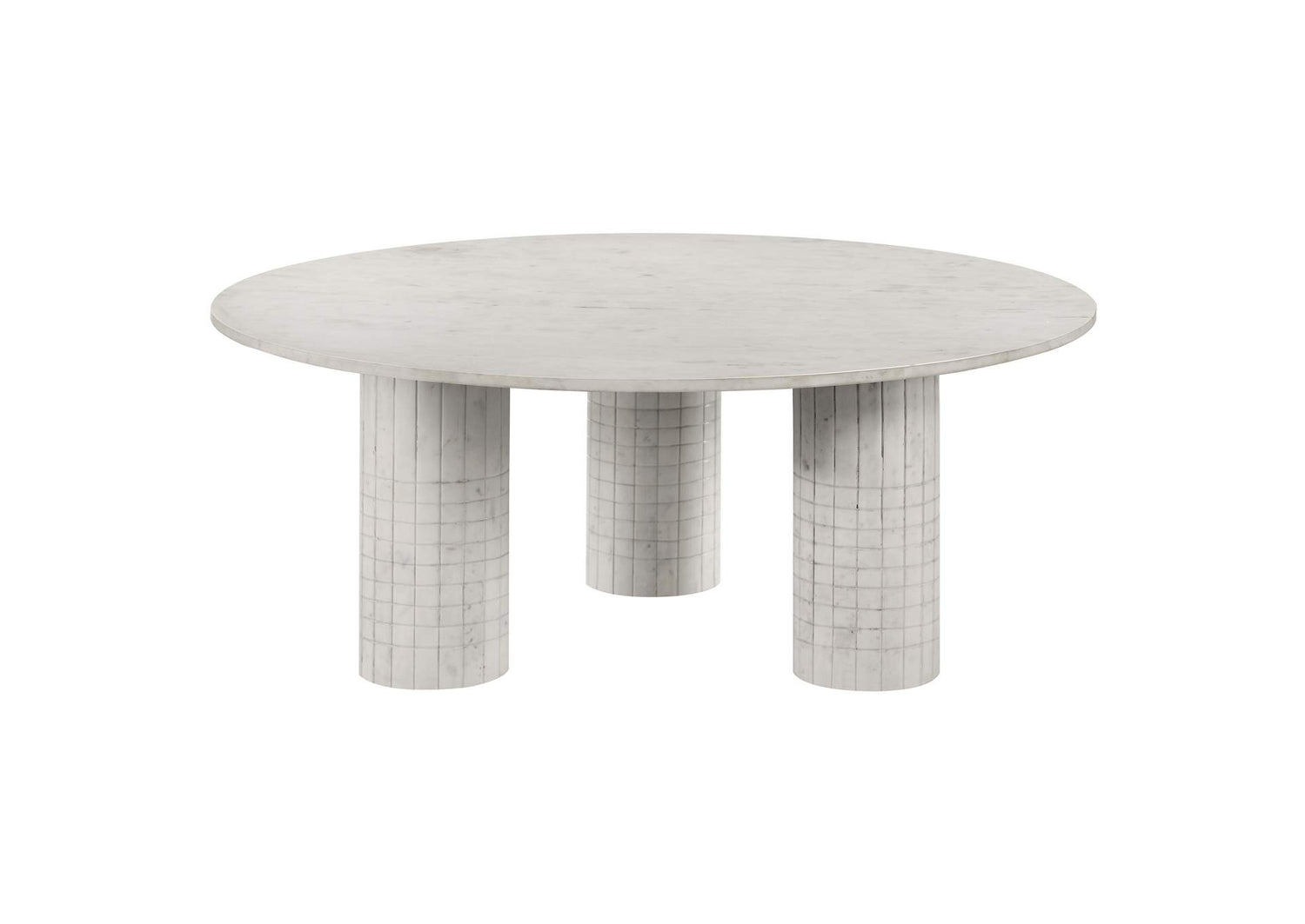 Astoria Round Genuine Marble Coffee Table White