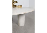709668 Astoria Round Genuine Marble Coffee Table White