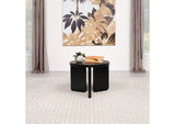709677 Cordova Round Solid Wood End Table Black