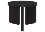 Cordova Round Solid Wood End Table Black