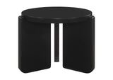 709677 Cordova Round Solid Wood End Table Black