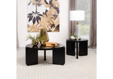 709677 Cordova Round Solid Wood End Table Black