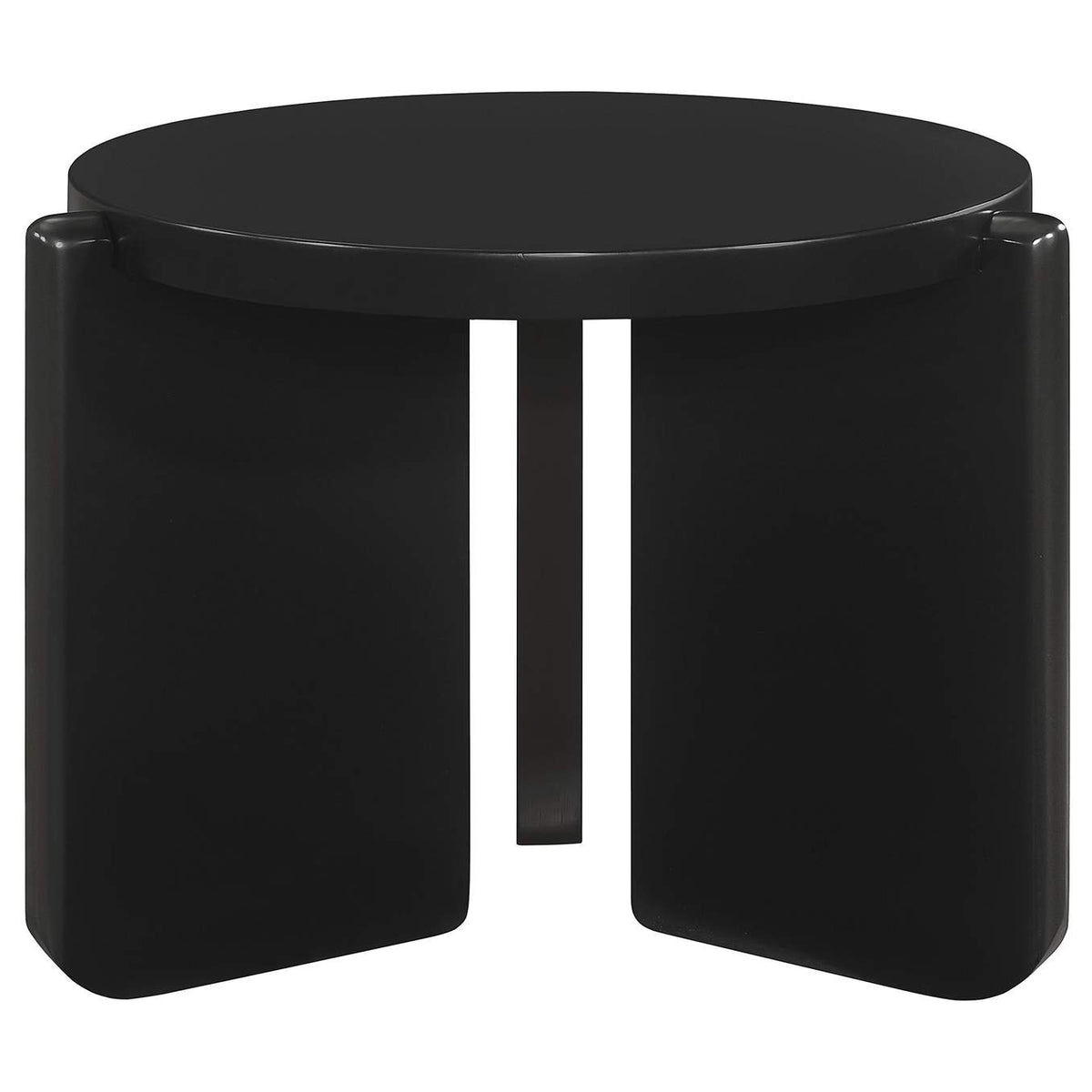 709678-S2 Cordova 2-piece Solid Wood Coffee and End Table Set Black