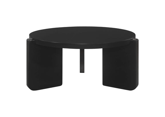 709678-S2 Cordova 2-piece Solid Wood Coffee and End Table Set Black