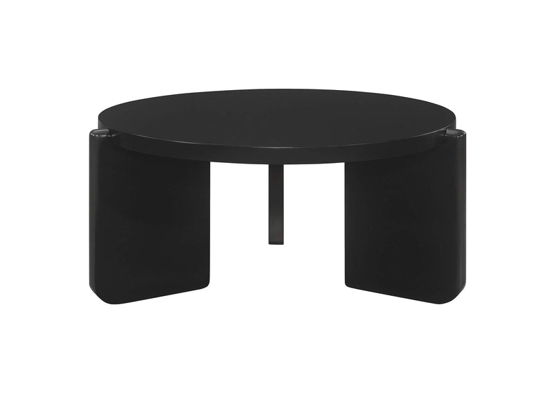 709678-S3 Cordova 3-piece Solid Wood Coffee and End Table Set Black