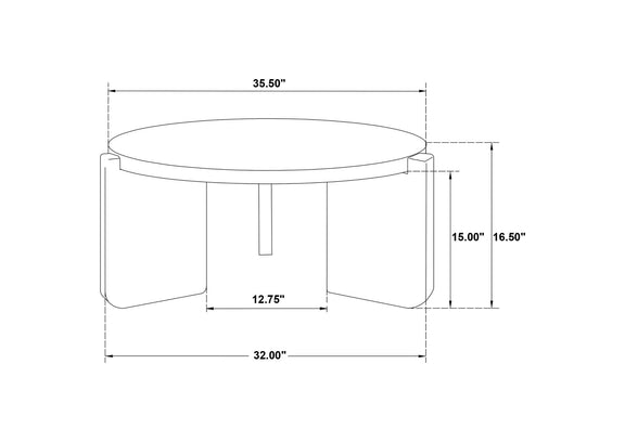 709678-S3 Cordova 3-piece Solid Wood Coffee and End Table Set Black