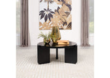 709678 Cordova Round Solid Wood Coffee Table Black