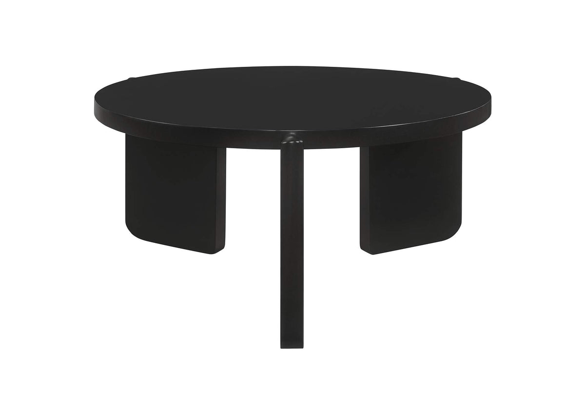 Cordova Round Solid Wood Coffee Table Black