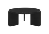 709678 Cordova Round Solid Wood Coffee Table Black