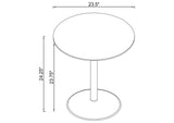 709687 Ganso Round Metal End Table With Tempered Glass Top Black
