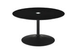 709688-S2 Ganso 2-piece Round Glass Top Coffee and End Table Set Black