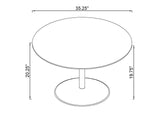 709688-S3 Ganso 3-piece Round Glass Top Coffee and End Table Set Black