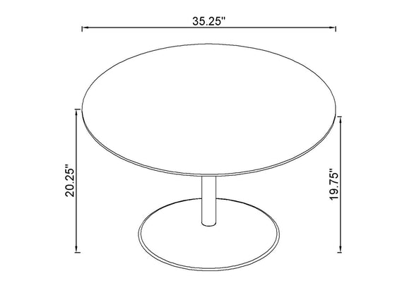 709688-S3 Ganso 3-piece Round Glass Top Coffee and End Table Set Black