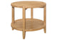 709697 Camillo Round Solid Wood Side End Table Maple Brown