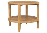 709697 Camillo Round Solid Wood Side End Table Maple Brown