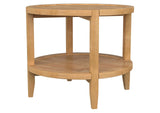 709697 Camillo Round Solid Wood Side End Table Maple Brown