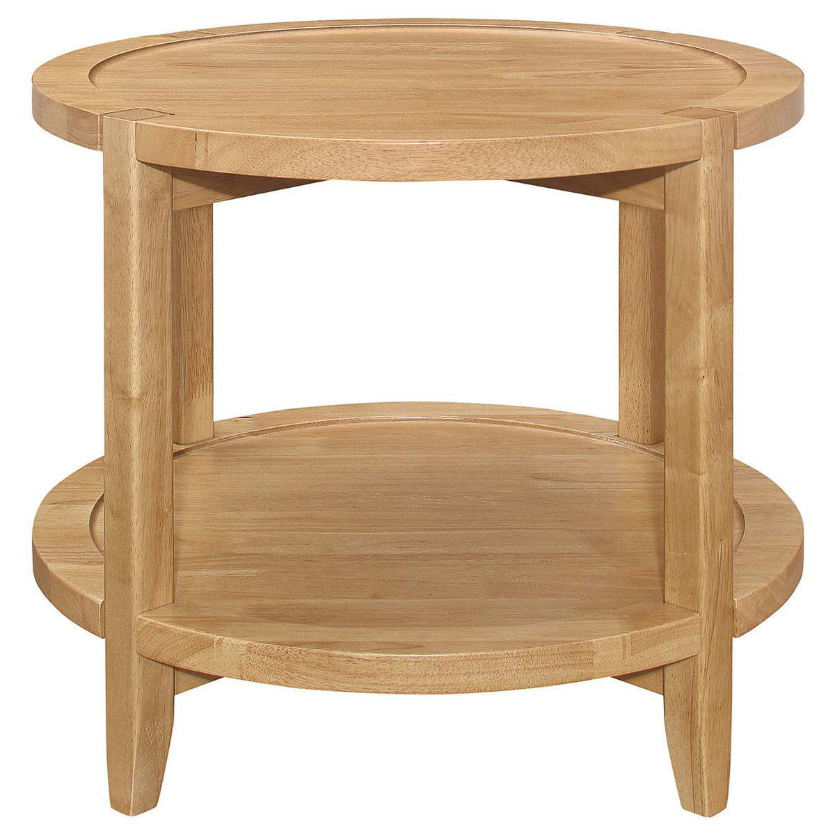 709697 Camillo Round Solid Wood Side End Table Maple Brown