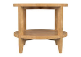 709697 Camillo Round Solid Wood Side End Table Maple Brown