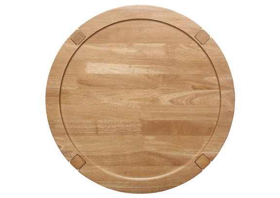 709697 Camillo Round Solid Wood Side End Table Maple Brown