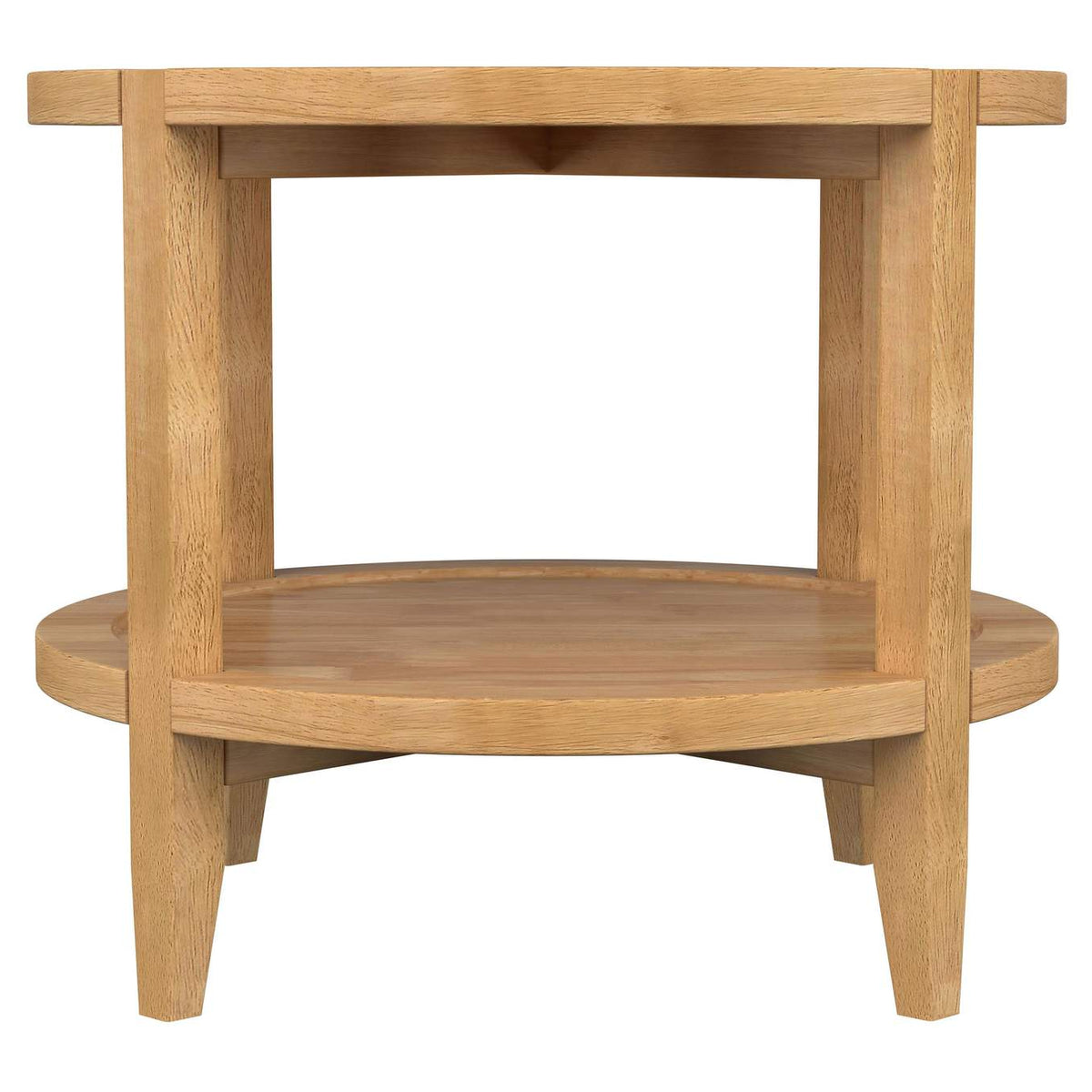 709698-S2 Camillo 2-piece Round Coffee and End Table Set Maple