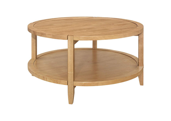 709698-S2 Camillo 2-piece Round Coffee and End Table Set Maple