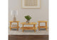 709698-S3 Camillo 3-piece Round Coffee and End Table Set Maple