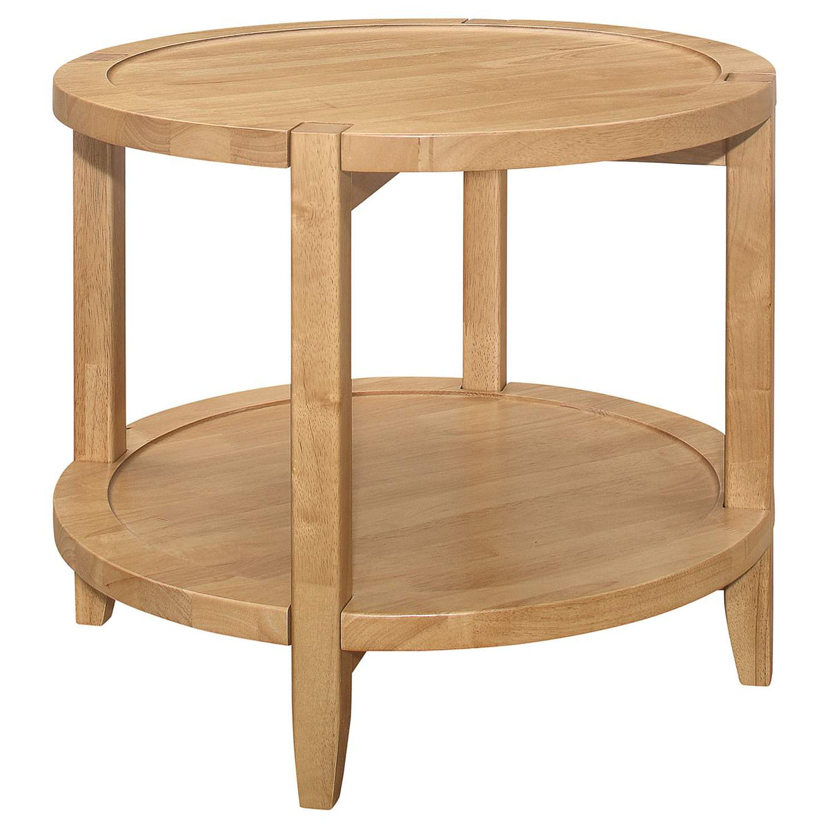 709698-S3 Camillo 3-piece Round Coffee and End Table Set Maple