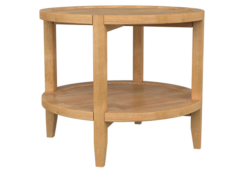 709698-S3 Camillo 3-piece Round Coffee and End Table Set Maple