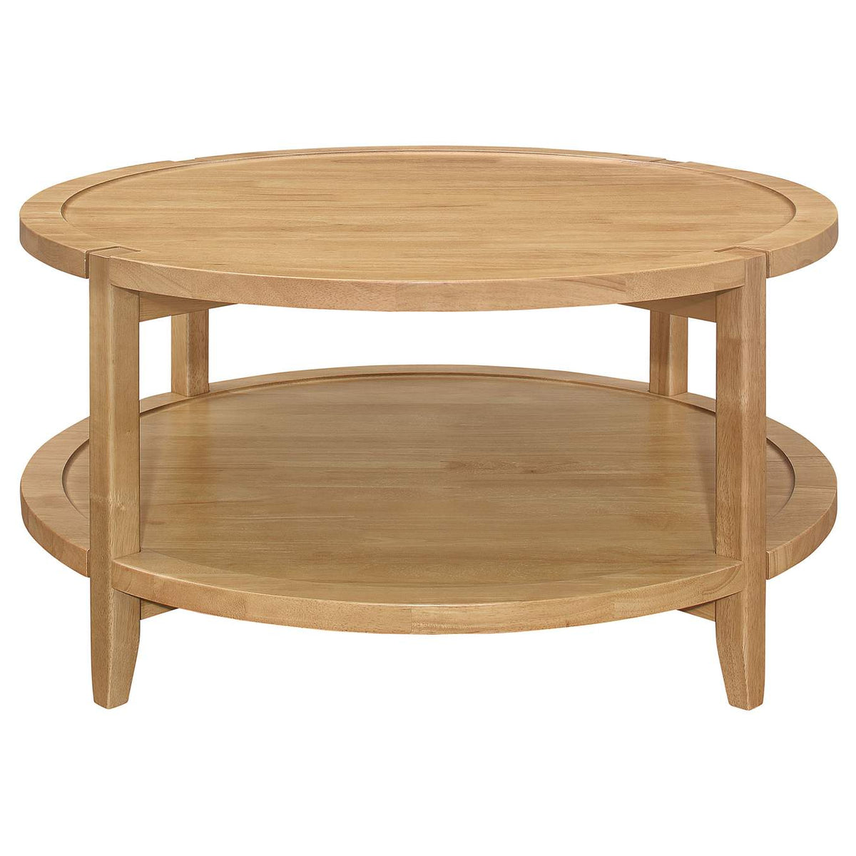 709698-S3 Camillo 3-piece Round Coffee and End Table Set Maple