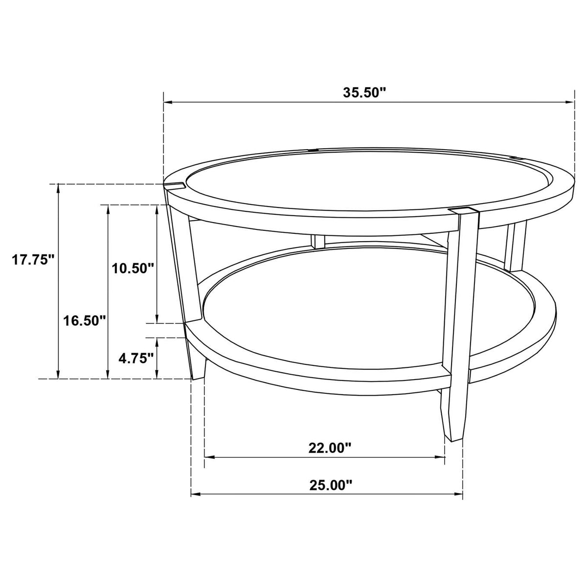 709698-S3 Camillo 3-piece Round Coffee and End Table Set Maple