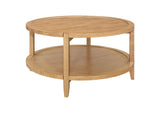 709698 Camillo Round Solid Wood Coffee Table Maple Brown