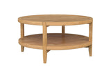 709698 Camillo Round Solid Wood Coffee Table Maple Brown