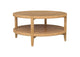 709698 Camillo Round Solid Wood Coffee Table Maple Brown