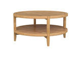 709698 Camillo Round Solid Wood Coffee Table Maple Brown