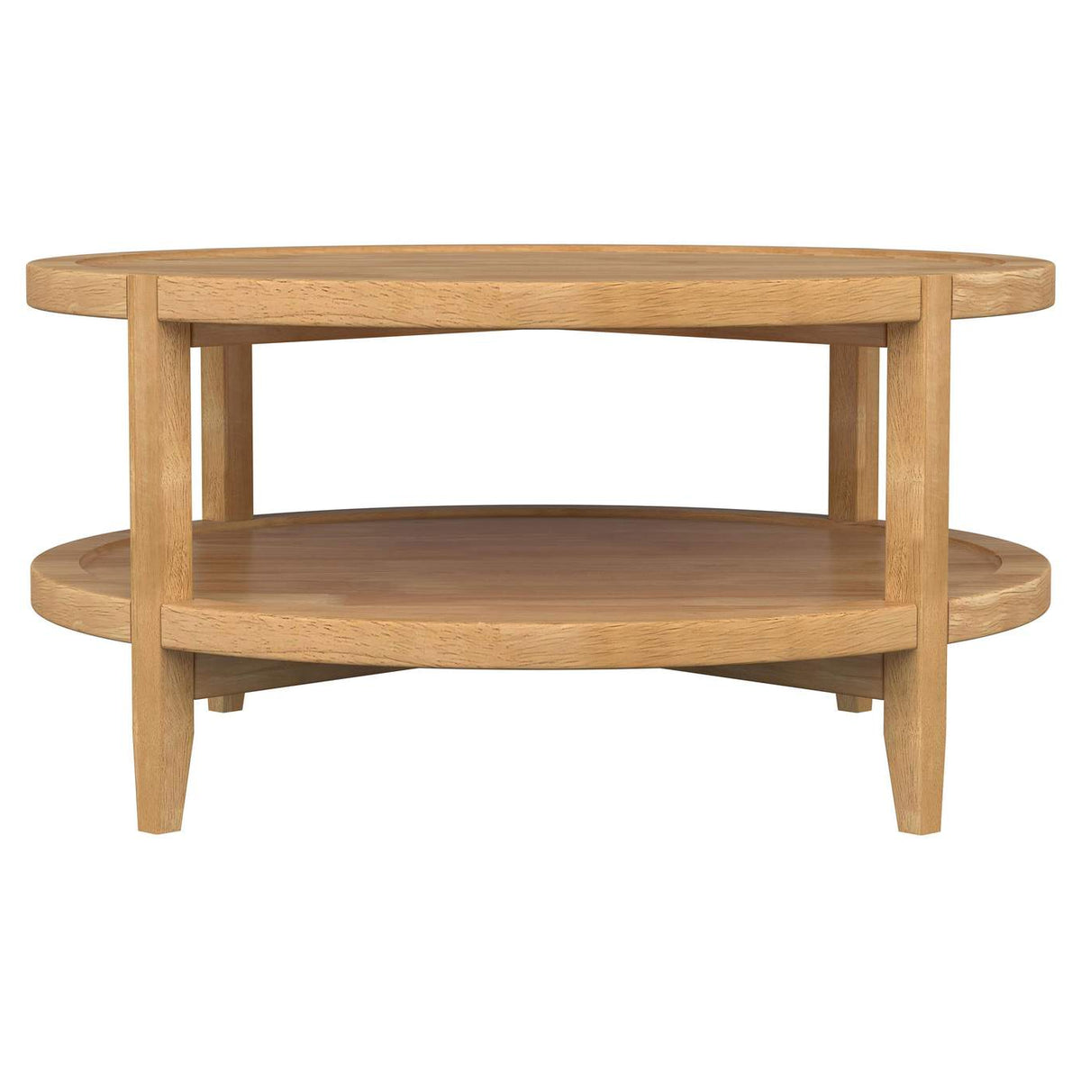 709698 Camillo Round Solid Wood Coffee Table Maple Brown