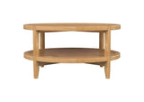 709698 Camillo Round Solid Wood Coffee Table Maple Brown