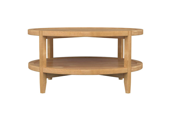 709698 Camillo Round Solid Wood Coffee Table Maple Brown