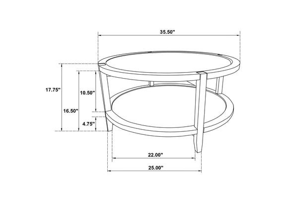 709698 Camillo Round Solid Wood Coffee Table Maple Brown