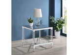 709727 Lindley Square Tempered Mirror Acrylic Side End Table Chrome