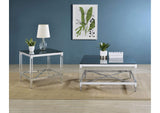 709728-S2 Lindley 2-piece Square Coffee and End Table Set Chrome