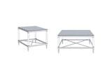 709728-S2 Lindley 2-piece Square Coffee and End Table Set Chrome