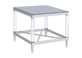 709728-S2 Lindley 2-piece Square Coffee and End Table Set Chrome
