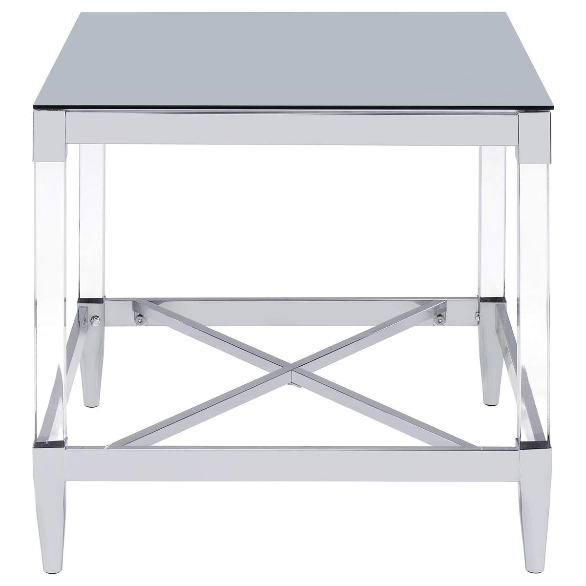709728-S2 Lindley 2-piece Square Coffee and End Table Set Chrome